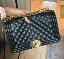 Black Quilted Crossbody Bag