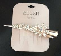 New Elegant Blush Crystal & Floral Hair Clip
