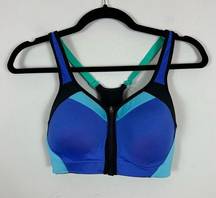 C9 Champion | Blue Zipper Front Racerback Sports Bra Size 34D