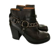 ASH Leather Ankle Moto Boots Heels Chains 6.5