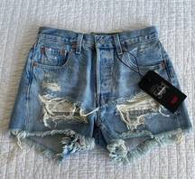 Levi’s Premium 501 Original High Rise Button Fly Jean Shorts / Size 25