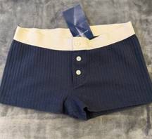 Navy Ribbed Shorts