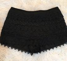 San Souci  Black lace layered dressy shorts