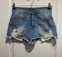 Signature 8 Ripped Denim Jean Shorts - Size S