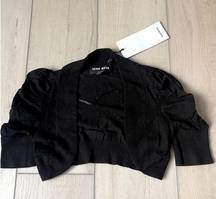 Vero Moda Cardigan XS Sweater Crop Black Short Sleeve Bolero Casual Classic NWT