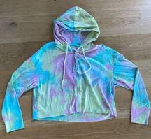 Blackbough Tie Dye Zip Hoodie in Marshmallow