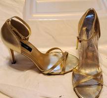 White House Black Market Gold High Heels