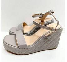 Olivia Miller Sandals Womens Size 9 Gray Open Toe Wedges