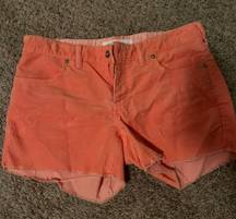 Peach Corduroy Shorts