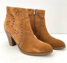 Ivanka Trump Brown Suede Cut Out Zip Up Booties Women's 10