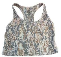 Evolution and Creation Gray Pink Brown Snakeskin Sports Workout Bra - M