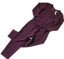 Madewell NWT  Sloan Jumper in Dark Cabernet Burgundy Belted Crepe Jumpsuit 2