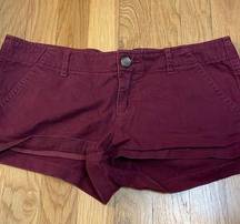 Hollister  short maroon shorts. Size 28.