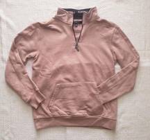 Pink Quarter Zip Pullover Sweatshirt