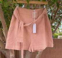 Rachel Pally Shorts Womens Small Maple Sugar Linen Wrap Boho Summer Casual