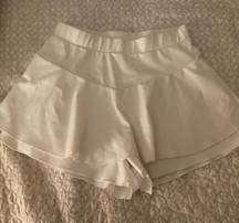 ZARA White Ruffle Skort