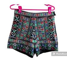 Glamorous Embroidered Mirror Bead Shorts Large