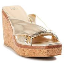 TIME and TRU Womens Comfort Gold Cork Wedge Platform Slip On Sandal Size 11 New