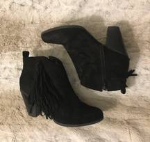 Steve Madden fringe ankle booties