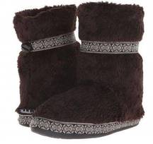 Woolrich Whitecap Brown Sherpa Fuzzy Boot Sock Fleece Lined Slippers Booties 8