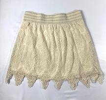 Blue Island Lace Cream Skirt