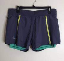 Salomon Shorts Womens Actilite Brief Insert Sport Run athletic short size large