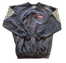 VINTAGE Ash City NASCAR Gray Black White Checkered Crewneck Sweatshirt Size XL