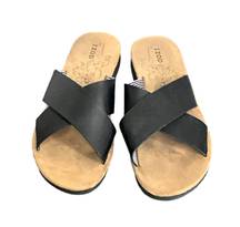 Black Strap Slides Sandals Man Made Materials Wm 8