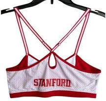 Stanford University Sports Bra Womens L White Red Keyhole Adjustable Collegiate