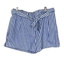 Love Tree Light Blue & White Striped Shorts  Women’s Size Medium Ties Casual Fit!