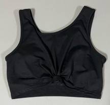 Black Knot-Front Sports Bra Bra-Top Bralette Brassiere Lingerie Size L ⚽️