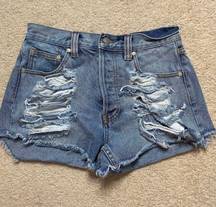 Distressed Denim Shorts