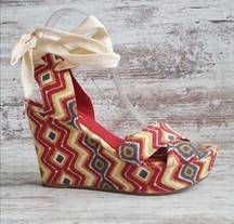 Fun Summer Aztec print wedge