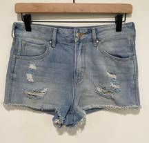 Bullhead Denim Co Bullhead Distressed High Rise Denim Jean Shorts Size 27