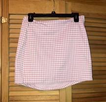 Pink And White Checkered Skirt 