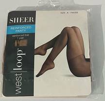 West Loop Sheer Pantyhose 1 Pair Reinforced Toe Classic Nylon Size A Nude