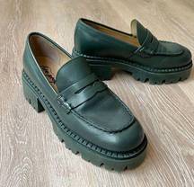 Lyra Lug Sole Platform Loafer 37 Dark Green