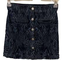 Sz‎ 26 7 for All Mankind Printed Zebra Denim Skirt