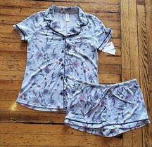 Jessica Simpson 2 Piece Pajama Set Watercolor Floral Print Size Medium