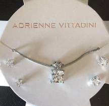 New Adrienne Vittadini Crystal Set Box Chain Neckl