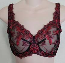 Soma Red And Black Sexy Bra