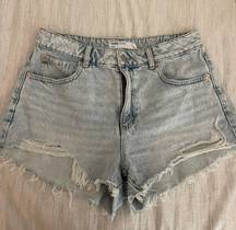 Garage High Rise Distressed Festival Shorts