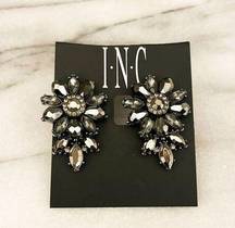 International Concepts Earrings Gunmetal Crystal Vintage Style Glam INC NWT