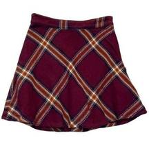 Prince & Fox Plaid Mini Skirt Burgundy Size XS