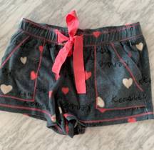 Fleece Gray Valentines PJ Shorts