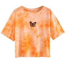 Tie Dye Butterfly Embroidered Tshirt