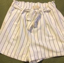 White Shorts With Blue Stripes