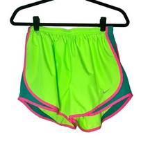 Nike  Dri-Fit neon green lined running shorts Size Medium