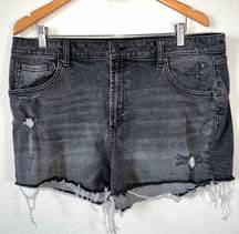 Wild Fable Blackish Gray Highest Rise Distressed Mom Shorts