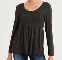 American Eagle Outfitters Long Sleeve Peplum Top